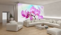 Флизелиновые фотообои 3д на стену фото для зала цветы 312x219 см Розовая орхидея (116VEXXL)+клей - вид 1 миниатюра